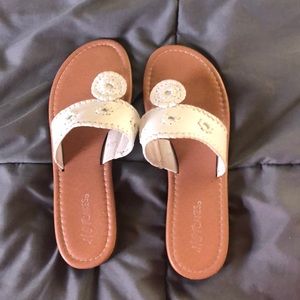 white sandals